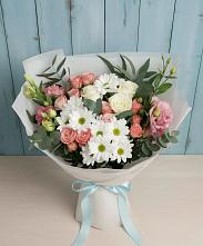 Букет цветов из:  Розы, Лизиантусы и Хризантемы в Кендже-Кулаке