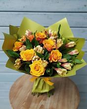 Букет цветов из:  Альстромерии и Розы в Кендже-Кулаке