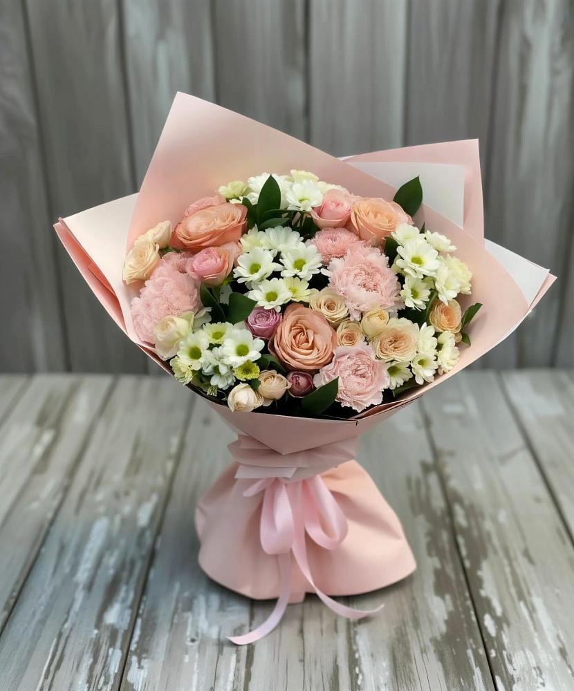 Букет цветов из: Гвоздики, Розы и Хризантемы в Кендже-Кулаке