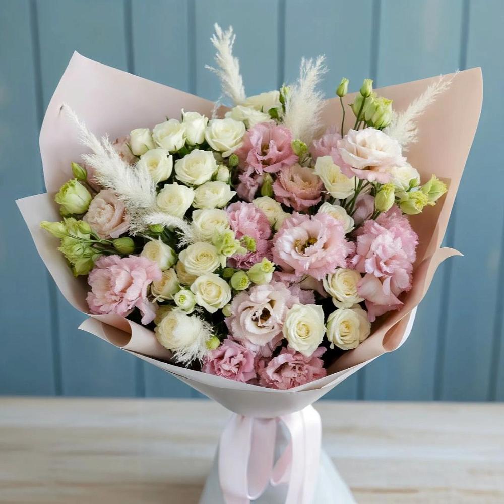 Букет цветов из: Альстромерии и Розы в Кендже-Кулаке