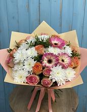 Букет цветов из:  Розы, Герберы и Хризантемы в Кендже-Кулаке