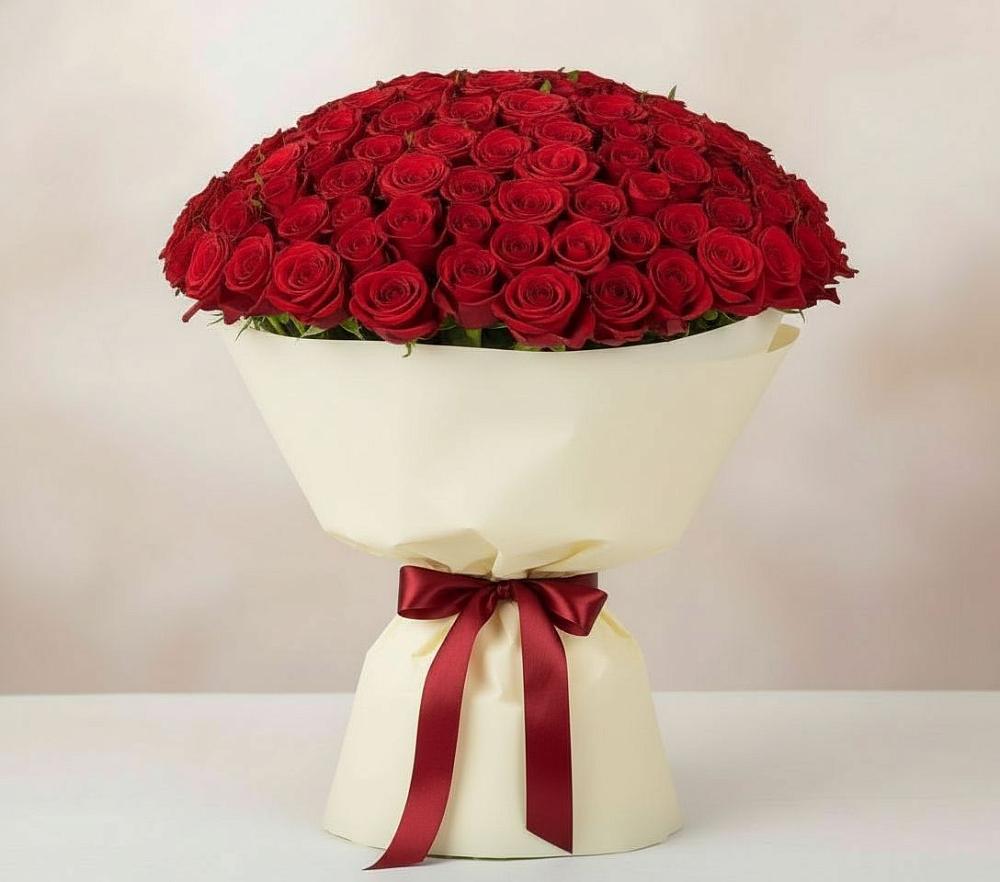 Букет 101 Красная роза Милано в Кендже-Кулаке