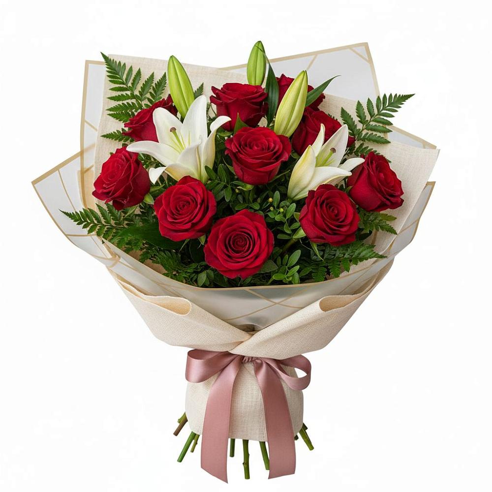 Букет цветов из: Лилии и Розы в Кендже-Кулаке