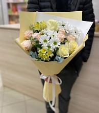 Букет цветов из:  Альстромерии, Розы и Хризантемы в Кендже-Кулаке