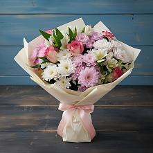 Букет цветов из:  Хризантемы, Альстромерии и Розы в Кендже-Кулаке