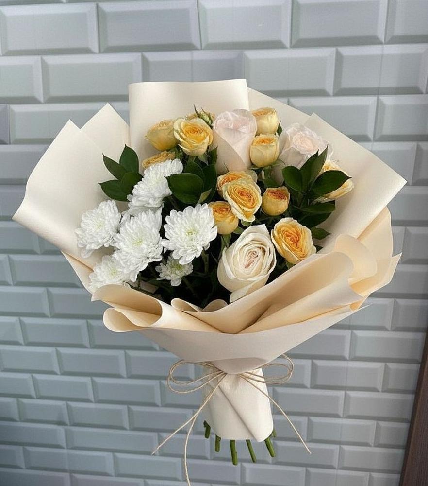 Букет цветов из: Розы и Хризантемы в Кендже-Кулаке