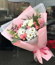 Букет цветов из:  Розы, Лизиантусы и Хризантемы в Кендже-Кулаке