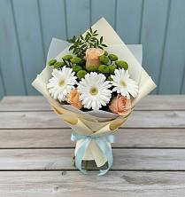 Букет цветов из:  Герберы, Розы и Хризантемы в Кендже-Кулаке