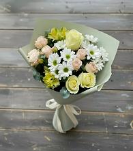 Букет цветов из:  Альстромерии, Розы и Хризантемы в Кендже-Кулаке