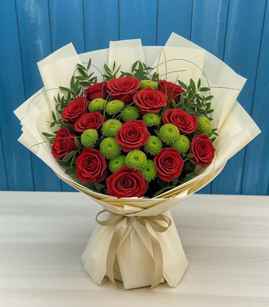 Букет цветов из: Розы и Хризантемы в Кендже-Кулаке